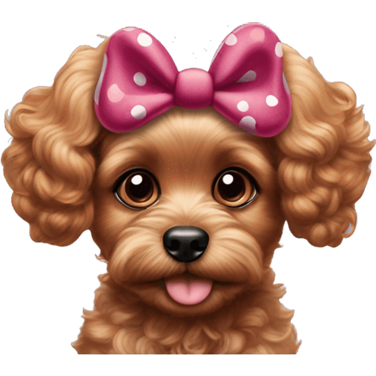 Ruby cavapoo puppy Minnie mouse ears emoji