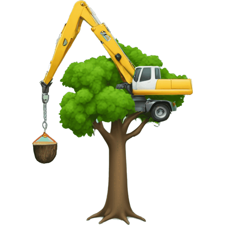 Tree removal with crane  emoji