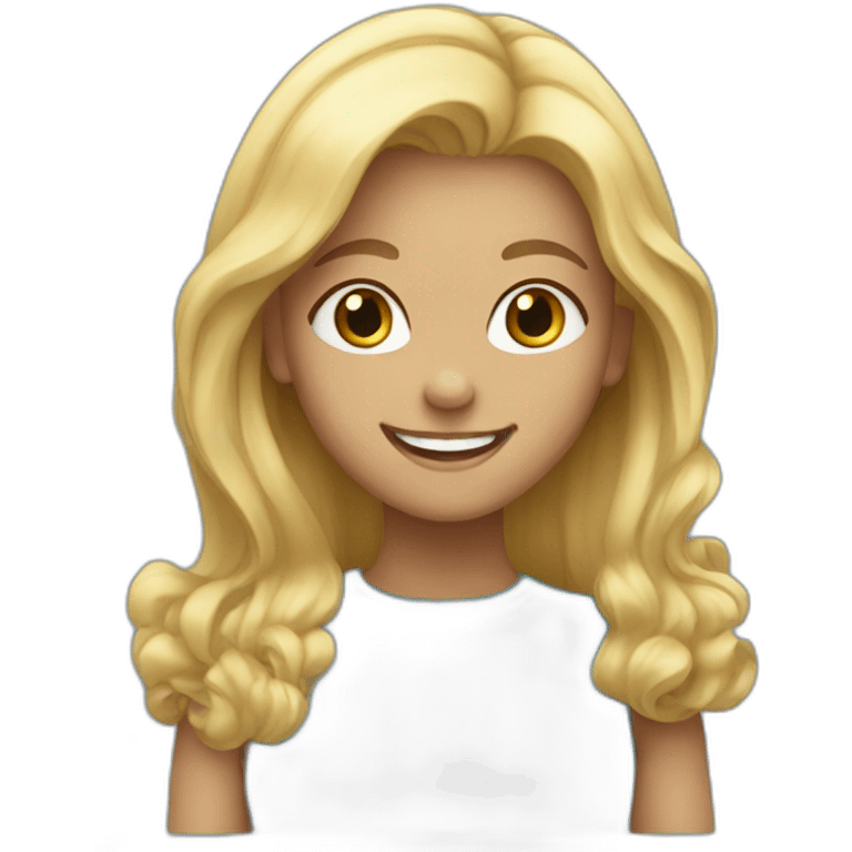 happy girl with blond hair emoji