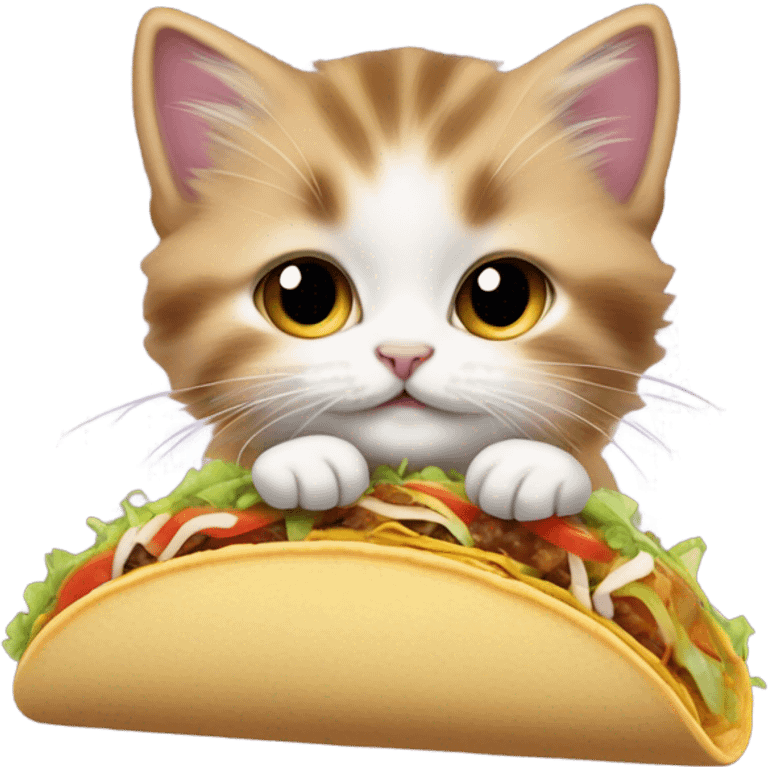 Kitten eating a taco emoji