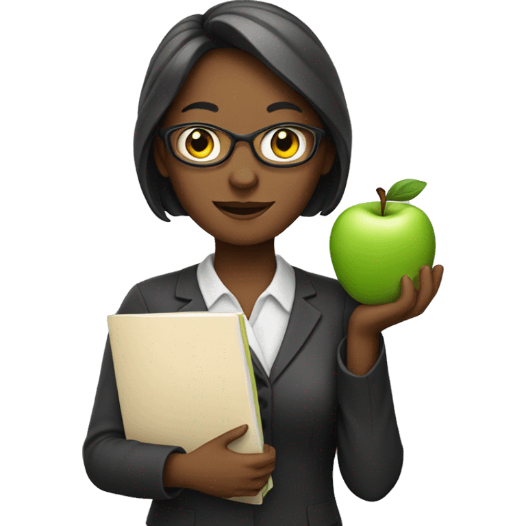 Women teacher with an Apple emoji