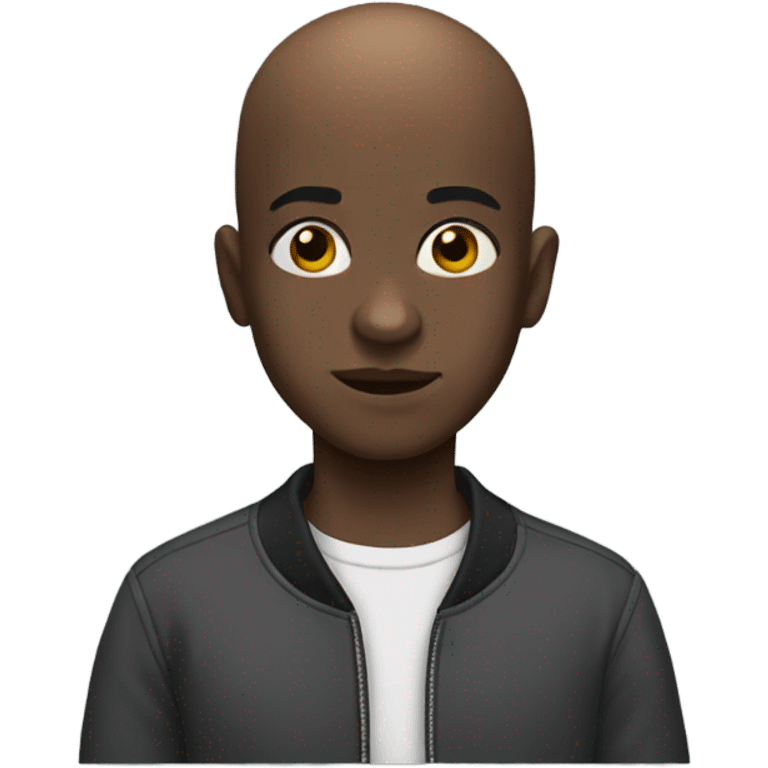 Black bald kid emoji