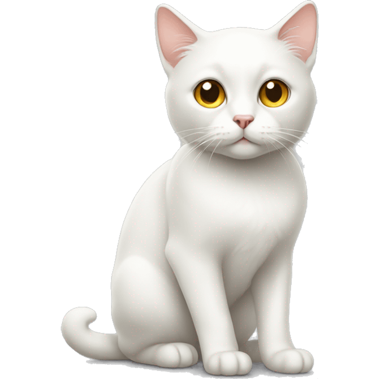 curious white cat emoji