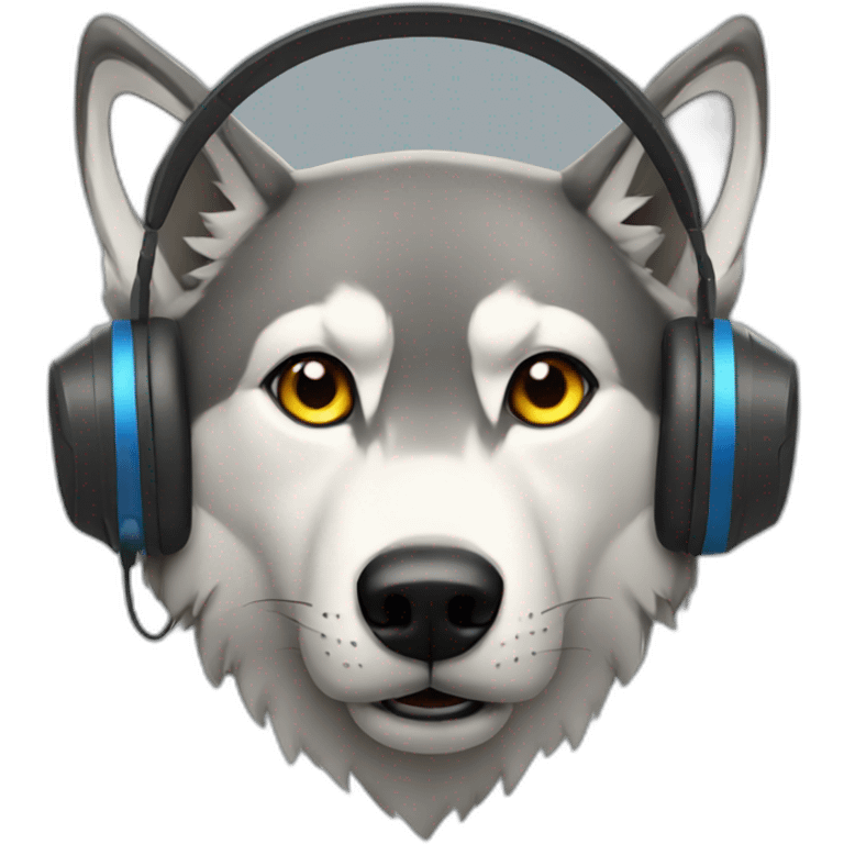 wolf with headset emoji