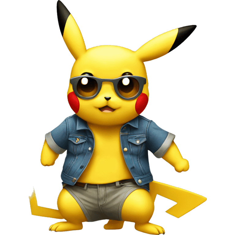 Pikachu cool emoji