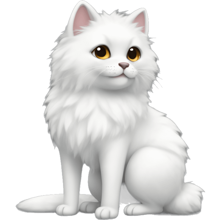 make her equally fluffy around her entire body. Put white fur on her stomach, and on her feet. Put white fur at the tip of her tail emoji