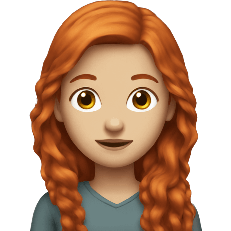 Redhead long hair girl emoji