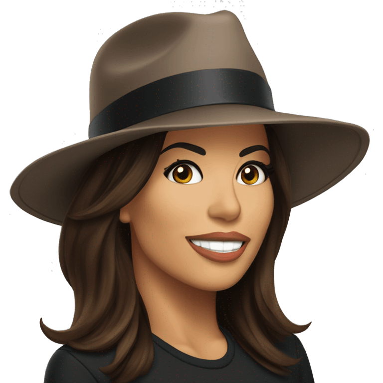 Eva Longoria wearing a hat emoji