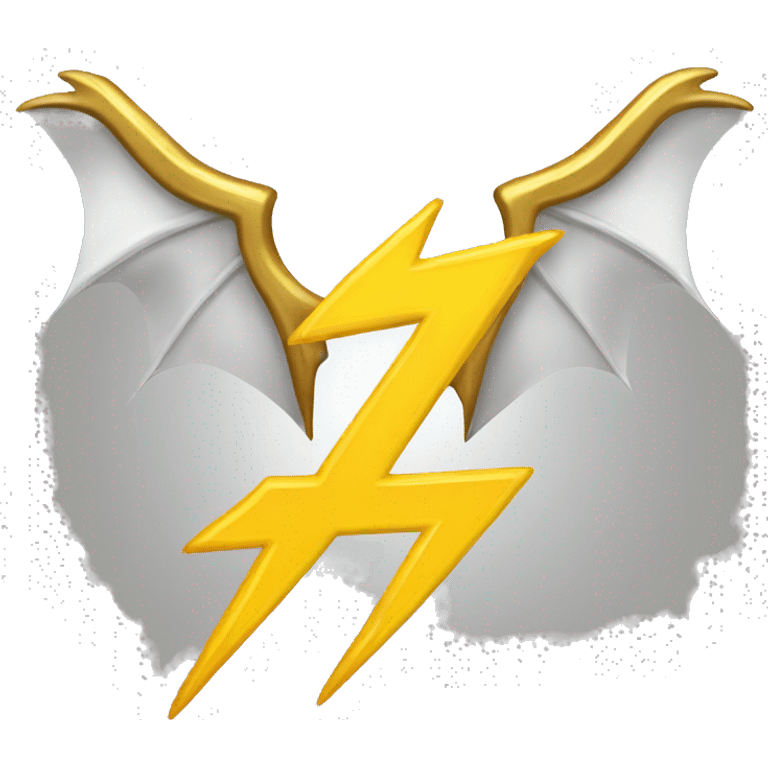 golden lightning bolt with dragon wings badge emoji