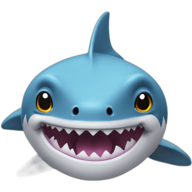 BLÅHAJ fluffy plush soft shark with dopey expression emoji