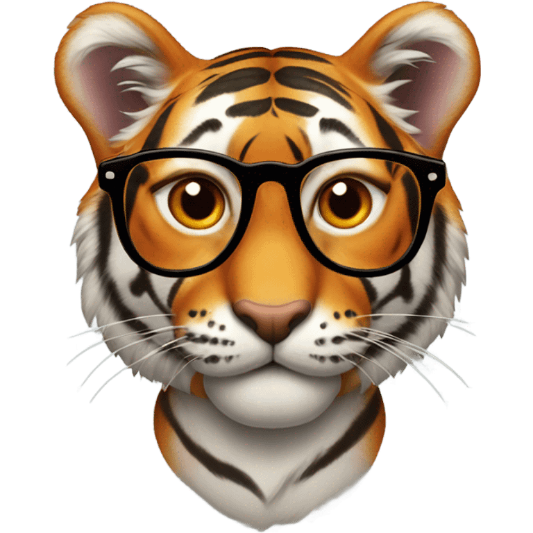 tiger wearing heart glasses emoji