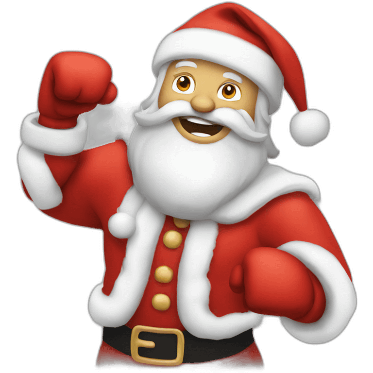 santa punching a persson emoji