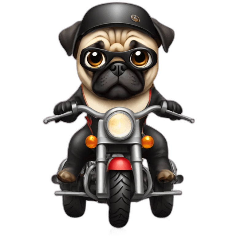 motorcycle rider pug emoji