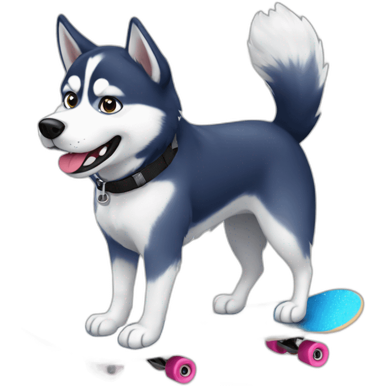 husky on skate emoji