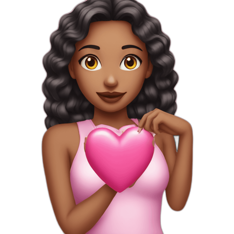 pink heart nails girl emoji