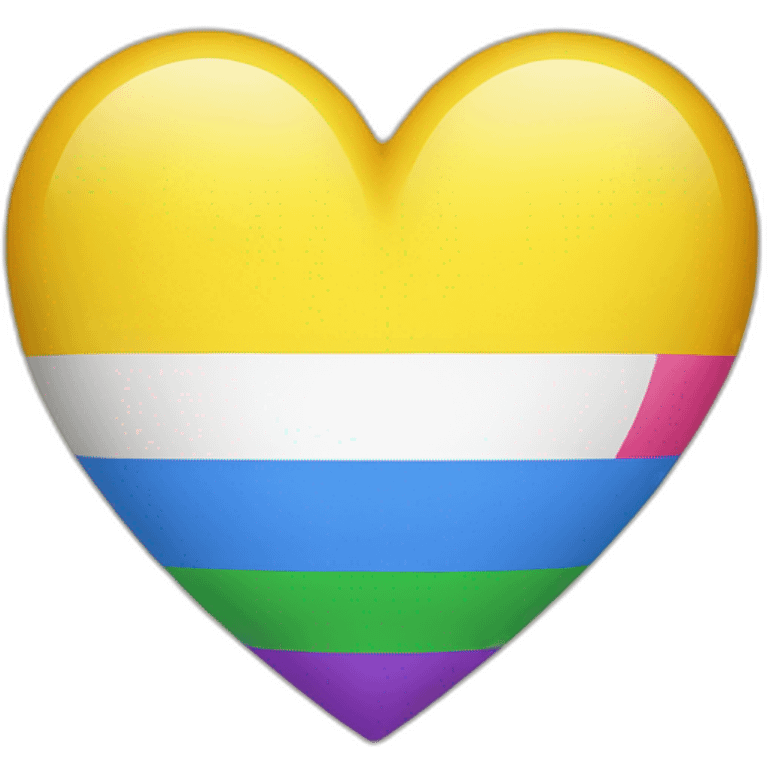 yellow heart with lgbt flag emoji