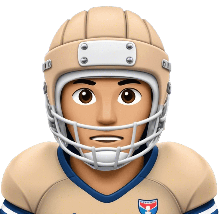 Cinematic Realistic image of rugby headgear with detailed padding and rugged design elements, set against a blurred stadium background with bold, high-contrast lighting that highlights its protective design emoji