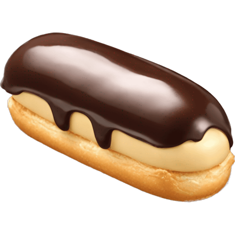 Eclair with glaze emoji