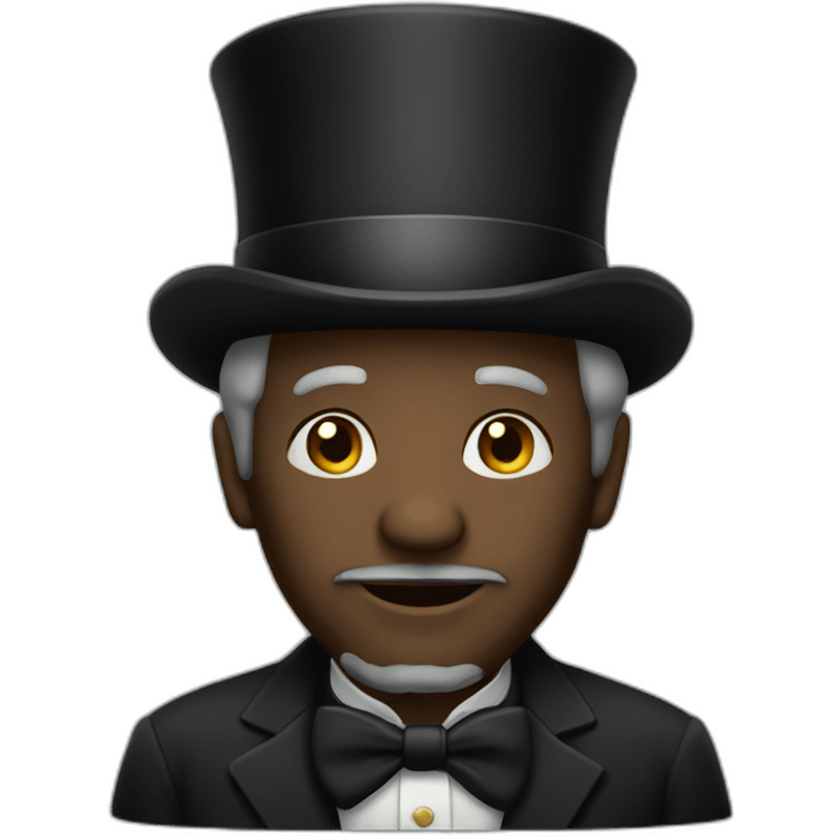 black old man with top hat emoji