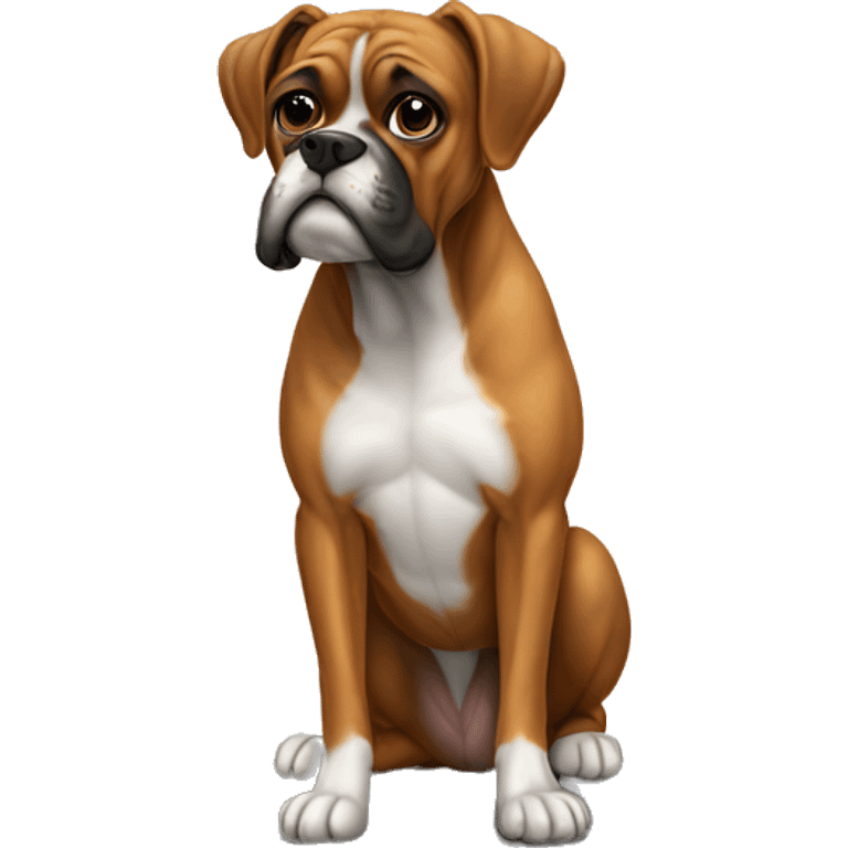 Boxer dog standing on stool emoji