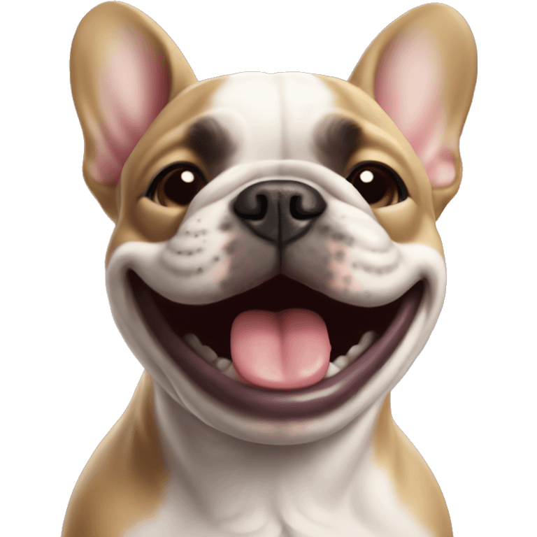 Laughing french Bulldog  emoji