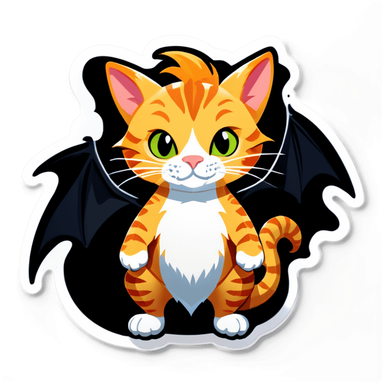 Ginger tabby on black dragon emoji