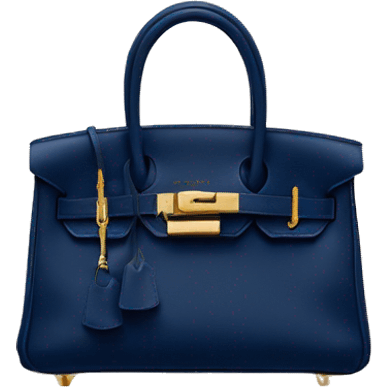 hermes bag in navy blue with gold hardware emoji