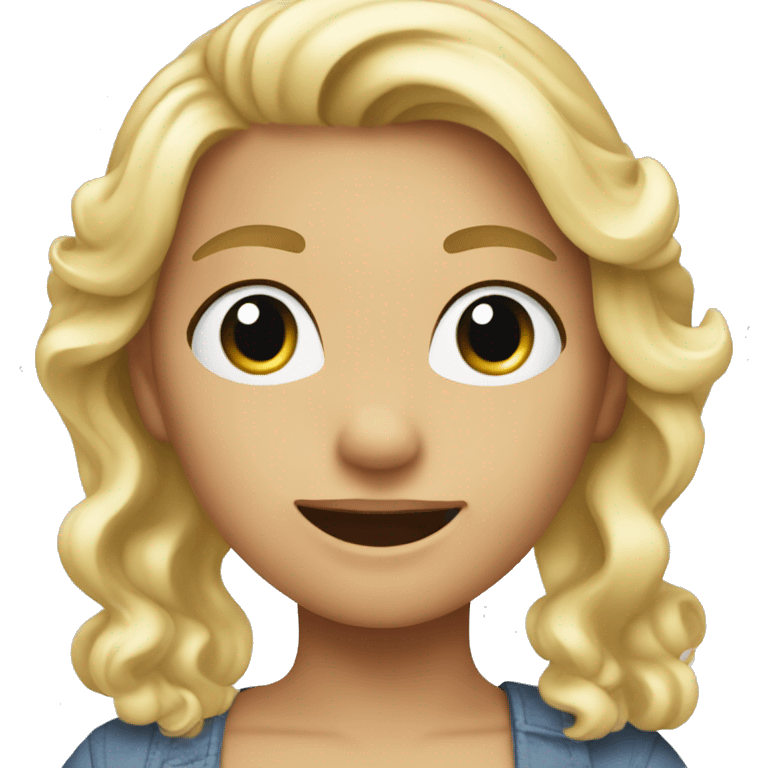 A blond Girl how is Wave to someone emoji