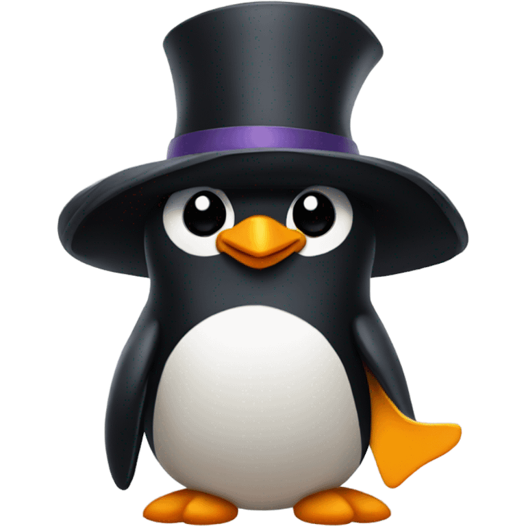 A penguin with a big hat on emoji