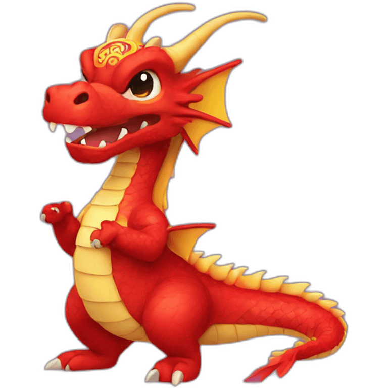 dragon with chinese new year clothing emoji