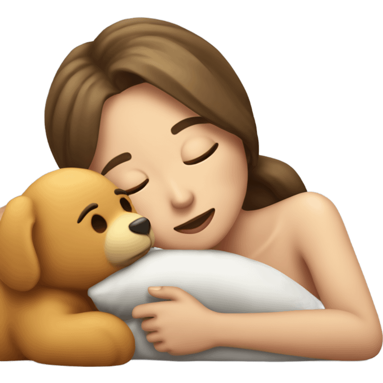 chica durmiendo con un osito y un lazo coquett emoji