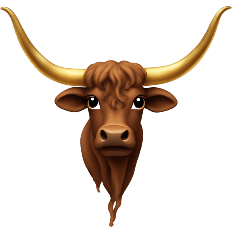 Longhorn wearing gold chain smoking  emoji