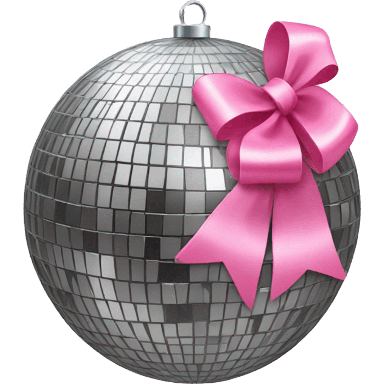 disco ball with a pink bow emoji