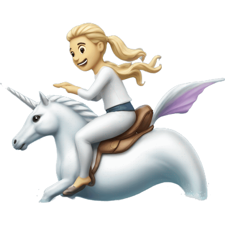 Unicorn riding dolphin emoji