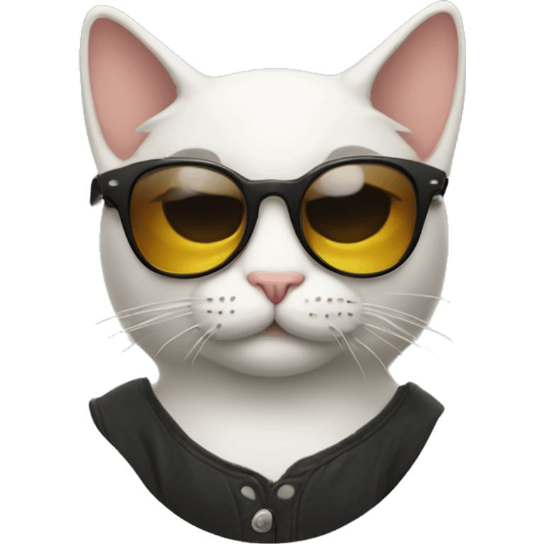 Smirking cat with sunglasses emoji