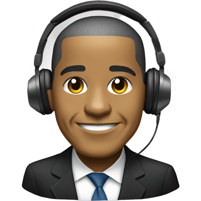 Barack Obama wearing headphones emoji