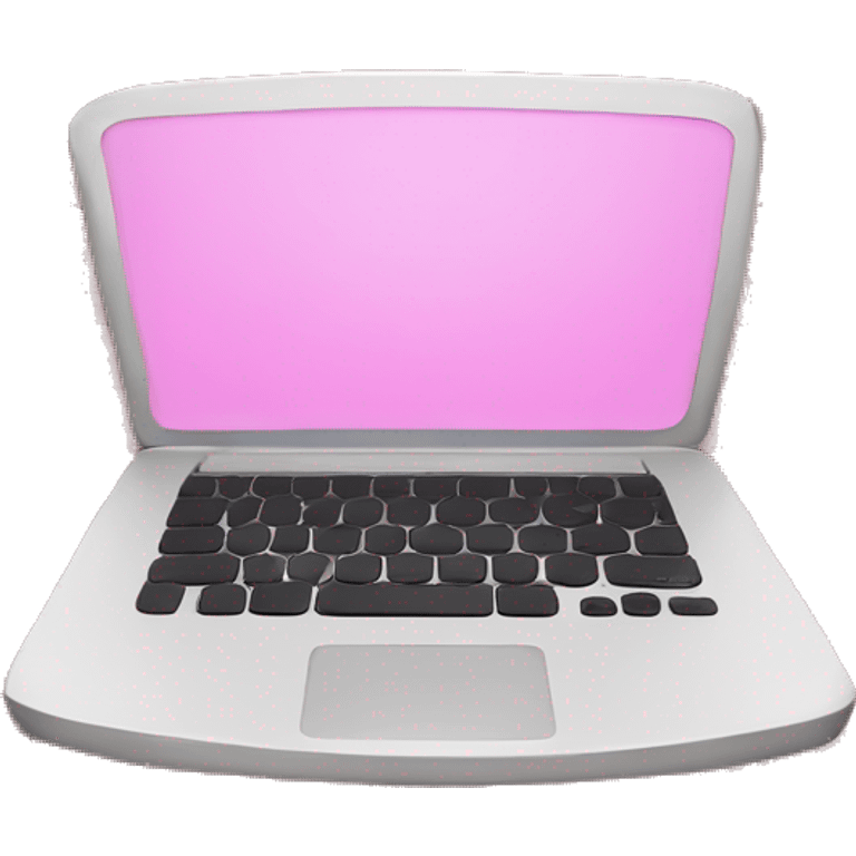 Pink laptop laying on a plaided bed emoji