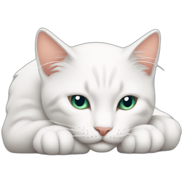 Slipping whitw cat emoji