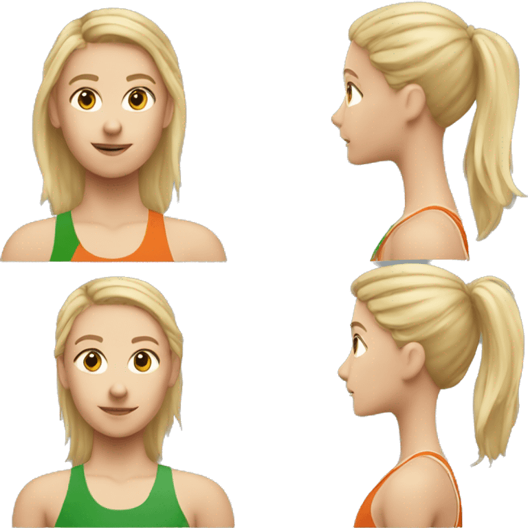 Athletic girl high jump blond hair  emoji