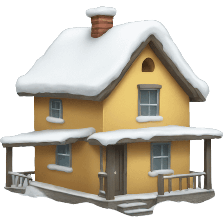 House with a hat and Snow emoji