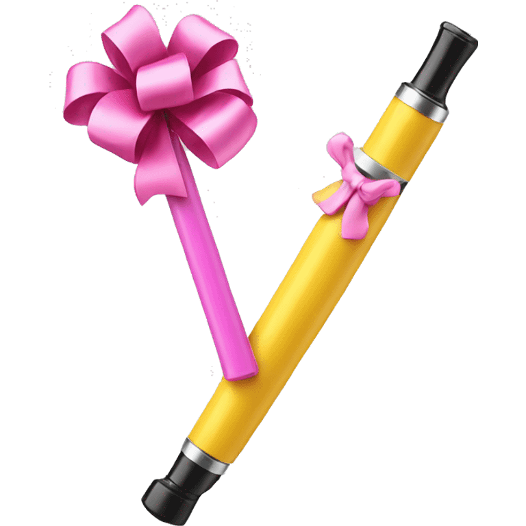 Dab pen with pink bow emoji