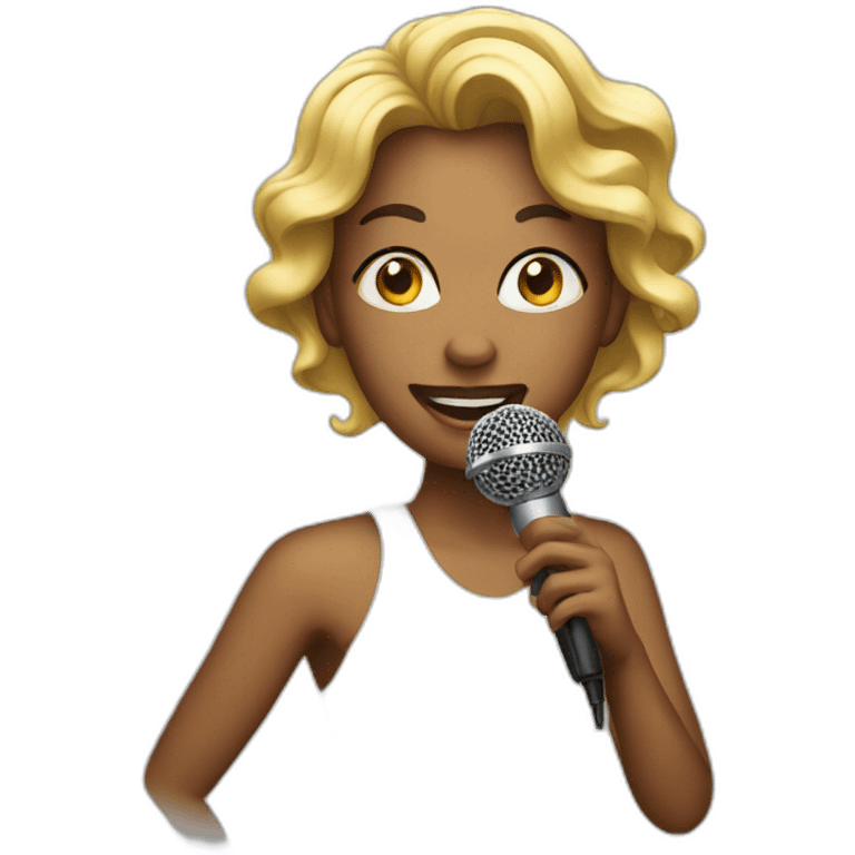 singer with the microphone emoji