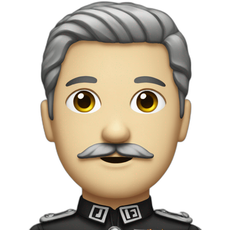 nazi leader with square mustache and emo hair emoji