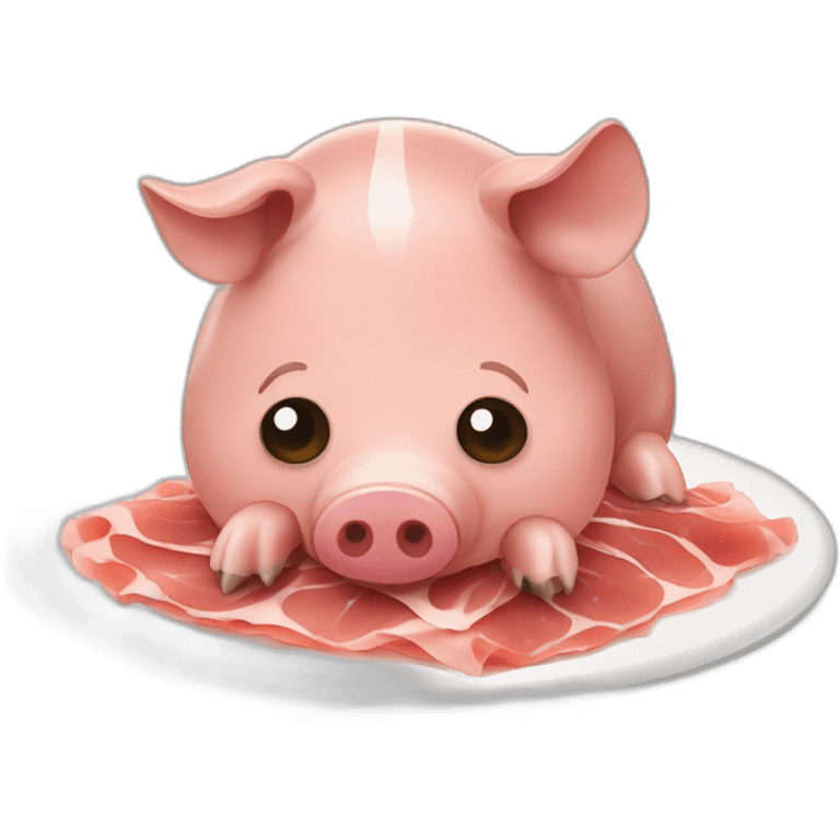 Cochon mange jambon emoji