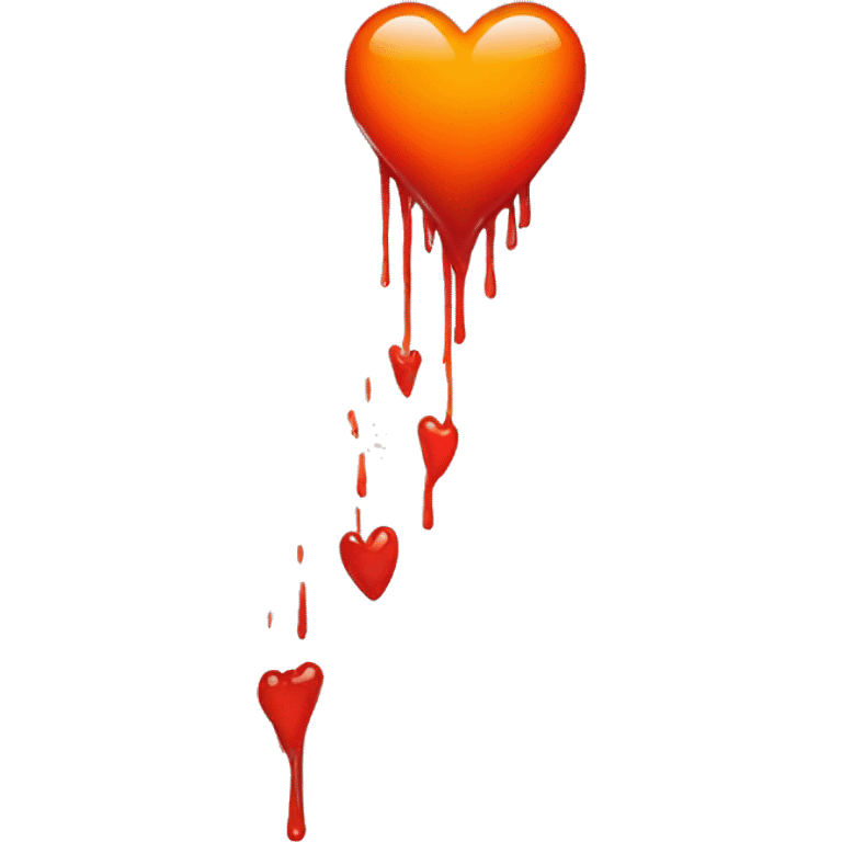 bleeding red heart glowing red-orange emoji