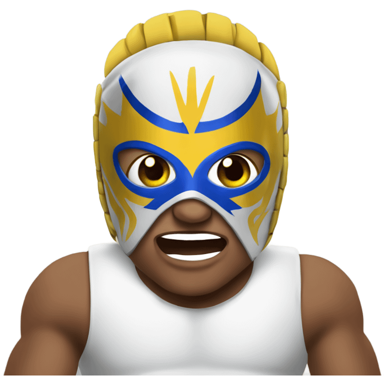 mascara de lucha libre blanca con aleta superior emoji