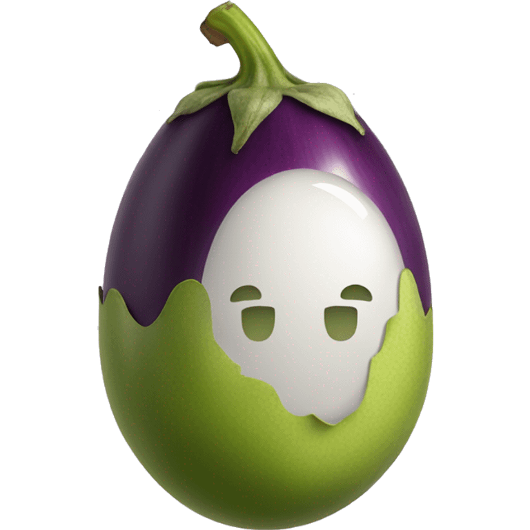 An egg plant with a piercing at the top emoji