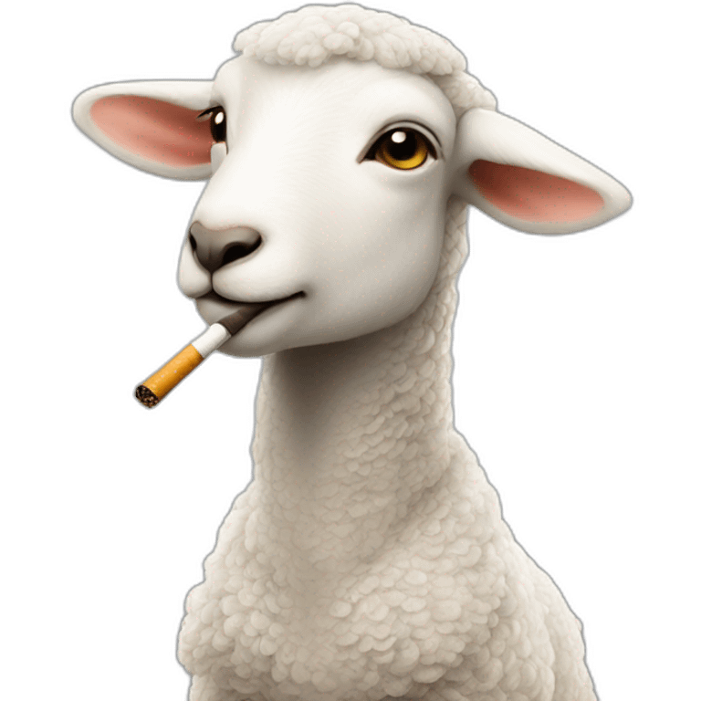 Lamb smoking cigarettes emoji