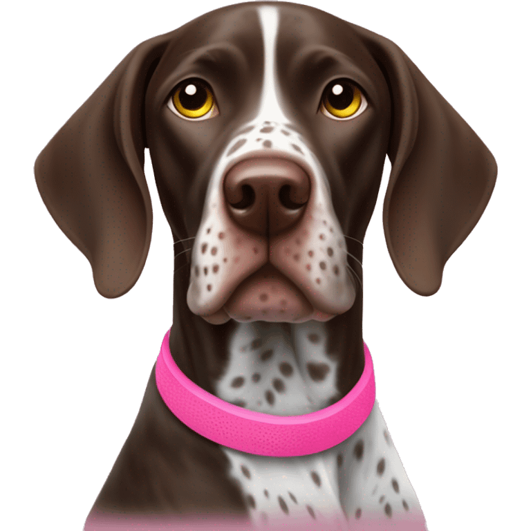 German shorthair pointer with pink tennis ball  emoji