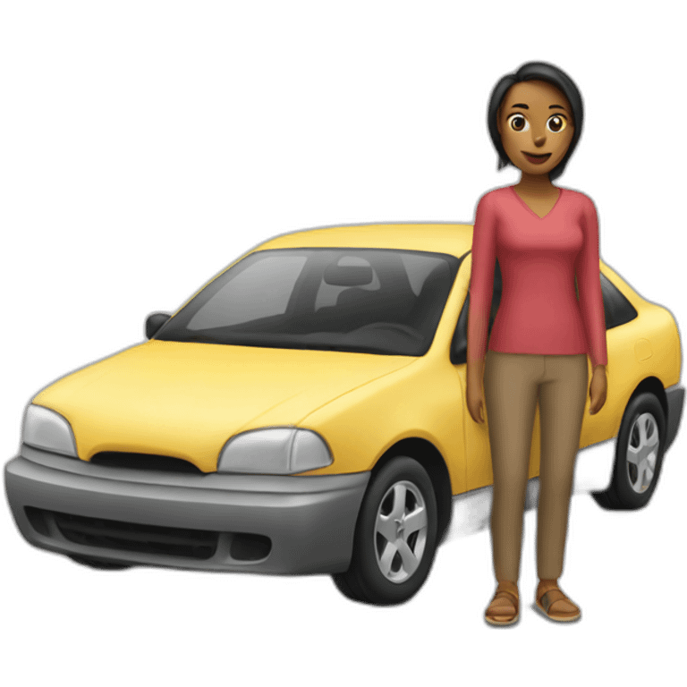 Half woman half car emoji